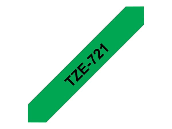 Brother TZE721 - 9 mm - svart på grön