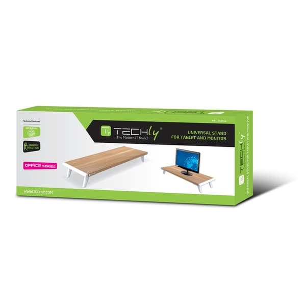 Techly Techly Monitorstativ Riser, Naturträ