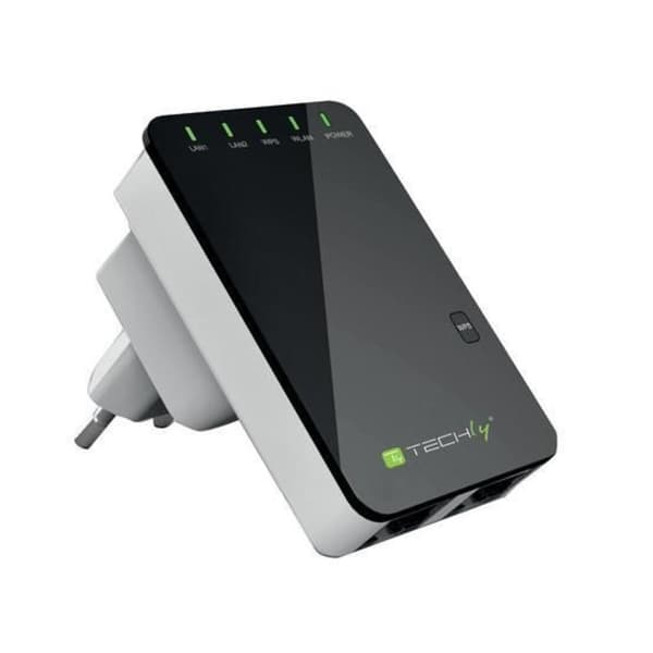 Techly I-WL-REPEATER2 N300 seinäpistoke-Wi-Fi-signaalinvahvistin