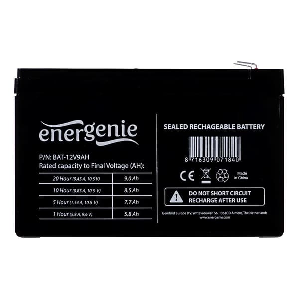 Batteri GEMBIRD 12V, 9 Ah