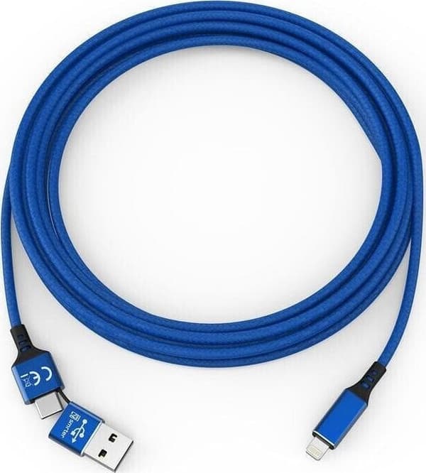 USB Smrter Smrter Cable SPEEDY Data- och laddningskabel, Lightning-typ, 100 cm, blå detaljhandel