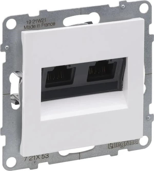 Legrand SUNO Datakontakt dubbel RJ45 kat 6 UTP vit 721153