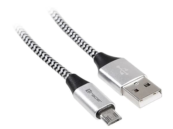 Kabel USB Tracer USB-A - microUSB 1 m Sort (TRAKBK46928)