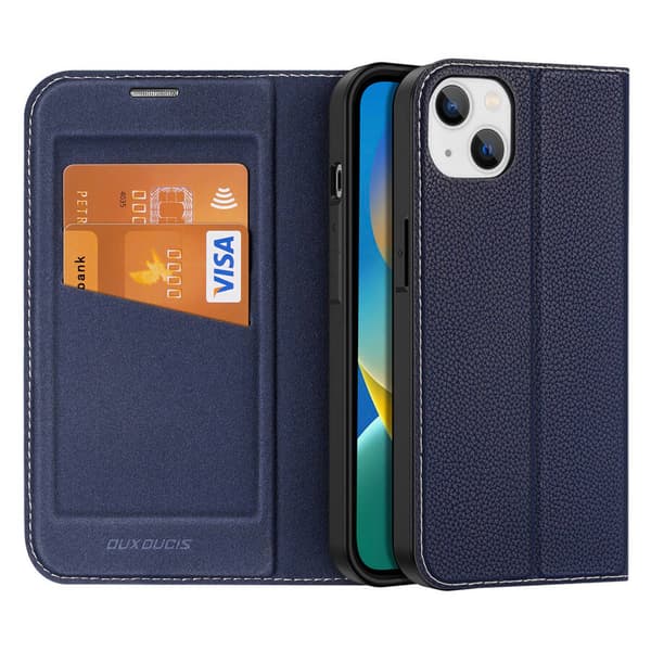Dux Ducis Skin X2 Cover til iPhone 14 Plus Cover med magnetisk klap blå