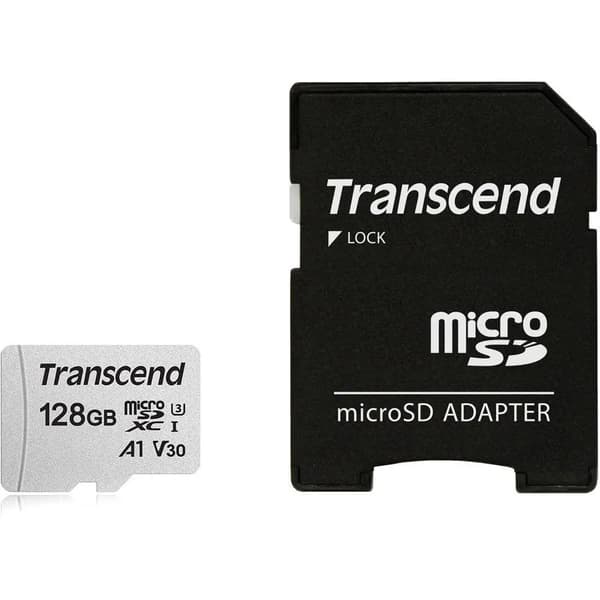 Transcend microSDXC 300S-A 128GB Class 10 UHS-I U3 V30 A1
