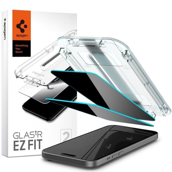 KARKASTU LASI SPIGEN GLAS.TR ”EZ FIT” 2-PACK IPHONE 15 / 16 PRIVACY