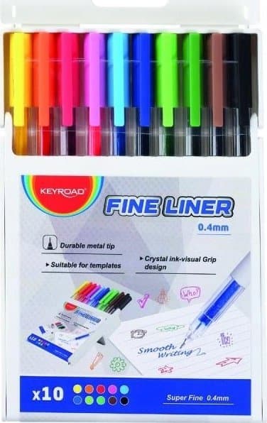 Fineliner 0,4 mm 10 farver