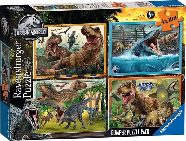Jurassic World puslespil 4x100 brikker