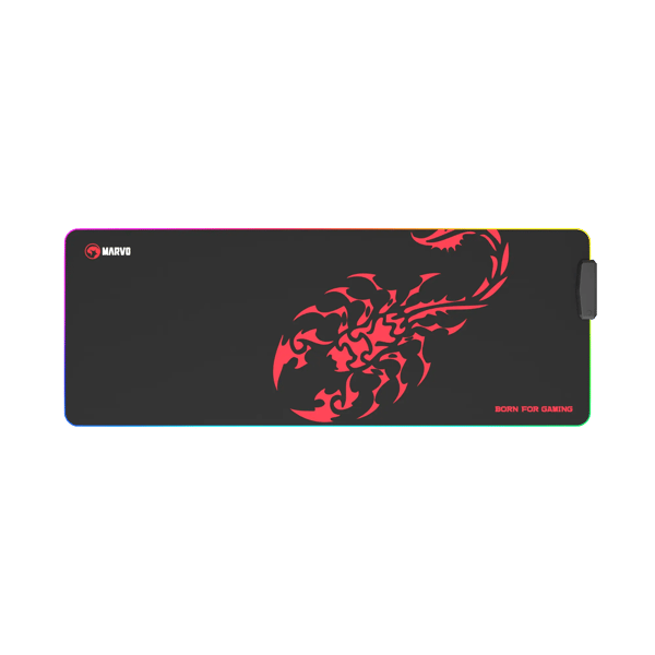 MARVO MG011 RGB BELYST MUSEMÅTTE + 4 PORTS HUB