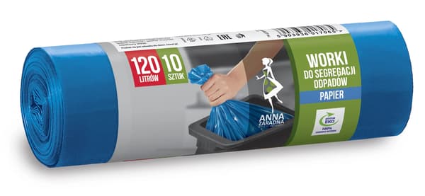 Anna Zaradna Avfallspåsar för avfallssortering - papper 120L/10st