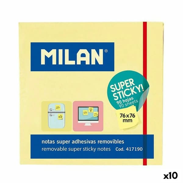 Sticky Notes Milan 76 x 76 mm Gul 10 enheder