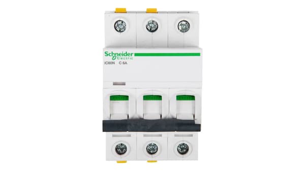 Schneider Electric Strømafbryder 3P C 6A 6kA AC IC60n - A9F04306