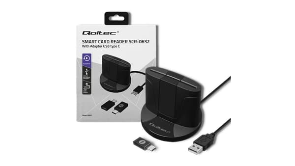 QOLTEC SMART ID CHIPKORTLÄSARE | SCR-0632 | USB TYP-C