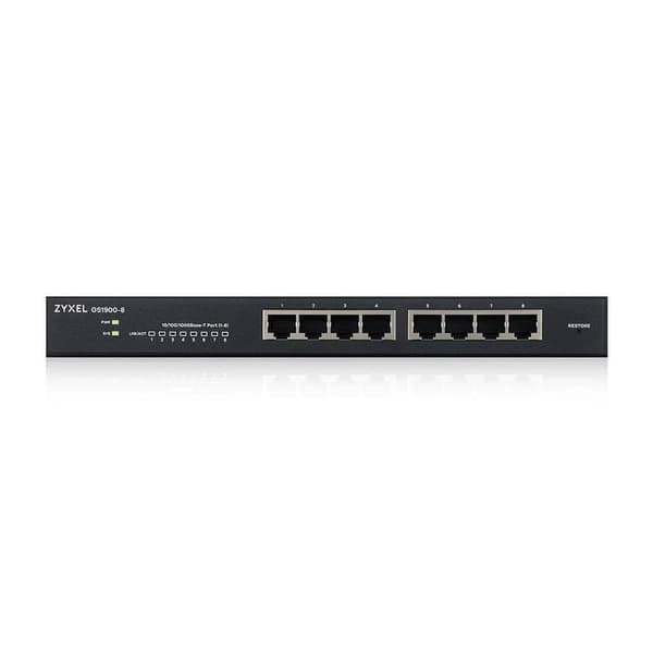 Kontrollswitch GS-1900-8 switch 8x1GbE RJ-45