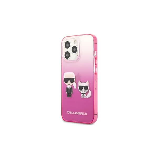 Original KARL LAGERFELD Hardcase KLHCP13LTGKCP för iPhone 13 PRO (K Choupette Centered / rosa)