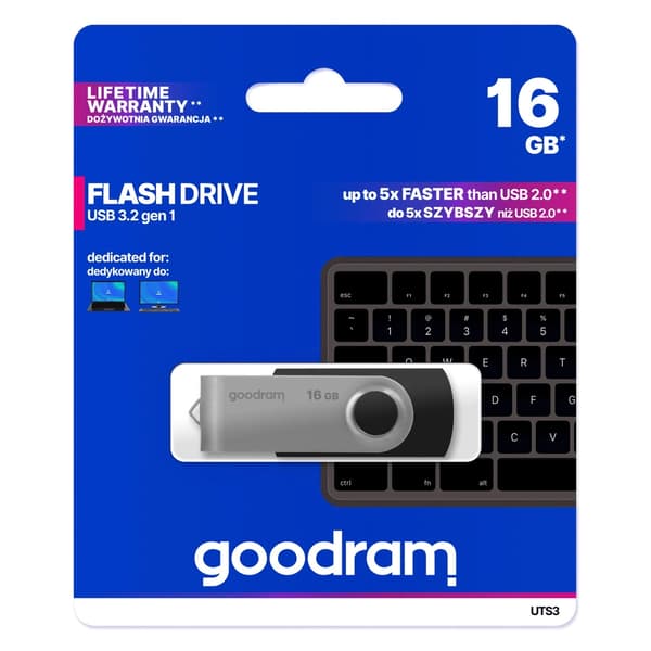GOODRAM UTS3 USB 3.0 16GB Sort