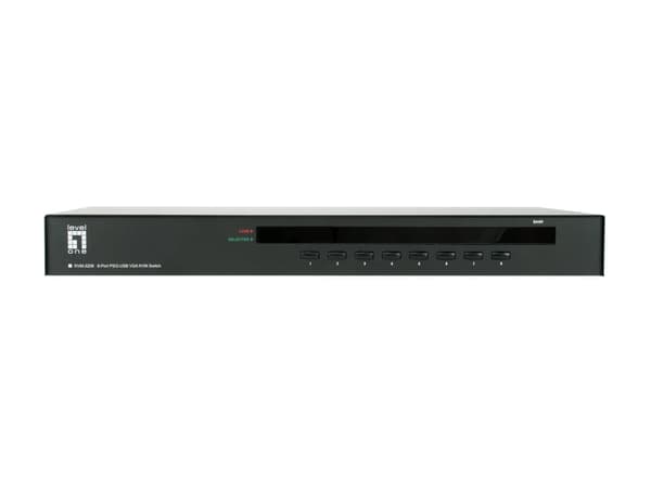 LevelOne KVM-3208 KVM-kytkin Telineasennus Musta