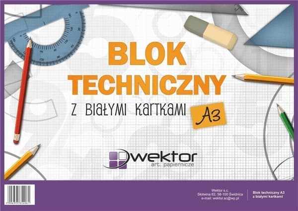 Teknisk blok A3/10K hvid (10 stk)