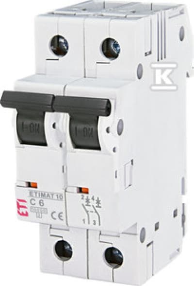 Strømstik 2P C 6A 10kA AC ETIMAT10 002133712