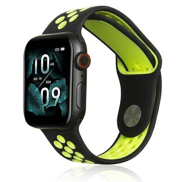 Beline Apple Watch Sportsiliconearmbånd 38/40/41mm sort/lime sort/lime