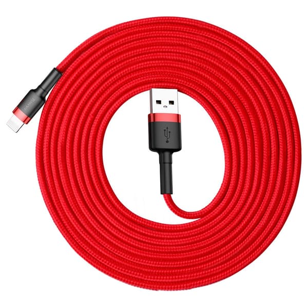BASEUS USB Cafule -kaapeli iPhone Lightning 8-pin 2A 3 metriä punainen CALKLF-R09