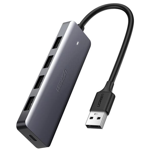 4-i-1 adapter UGREEN USB Hub til 4x USB 3.0 USB-C - rustfrit stål