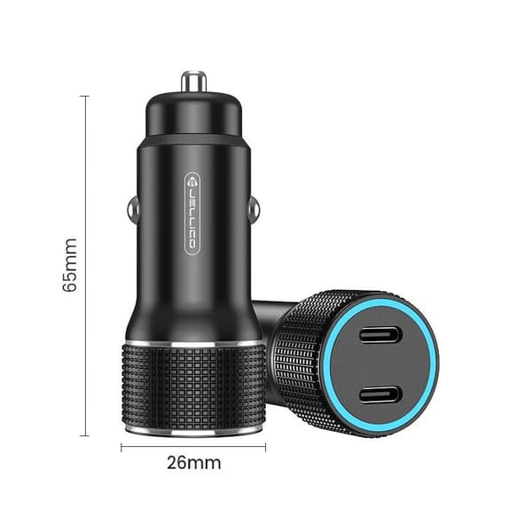 JELLICO autolaturi F8 PD 40W 2xUSB-C Musta