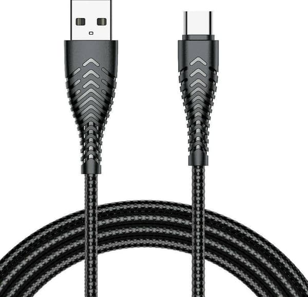 VEGER USB till Typ C-kabel 2,4A 2.0 V104 1,2m svart