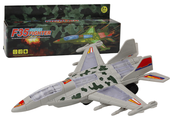 Militær jagerfly F35 med lys og lyd, grå