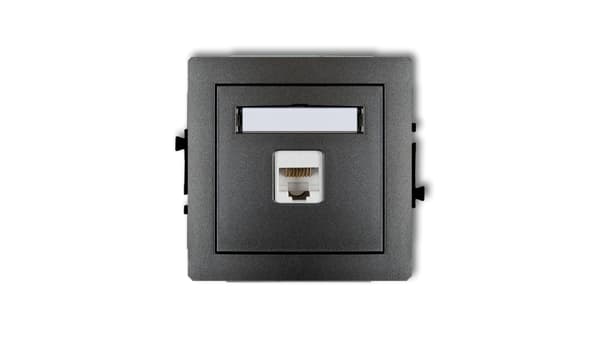 Karlik DECO Computerstik enkelt 1xRJ45, kat. 5e, 8-benet grafit 11DGK-1