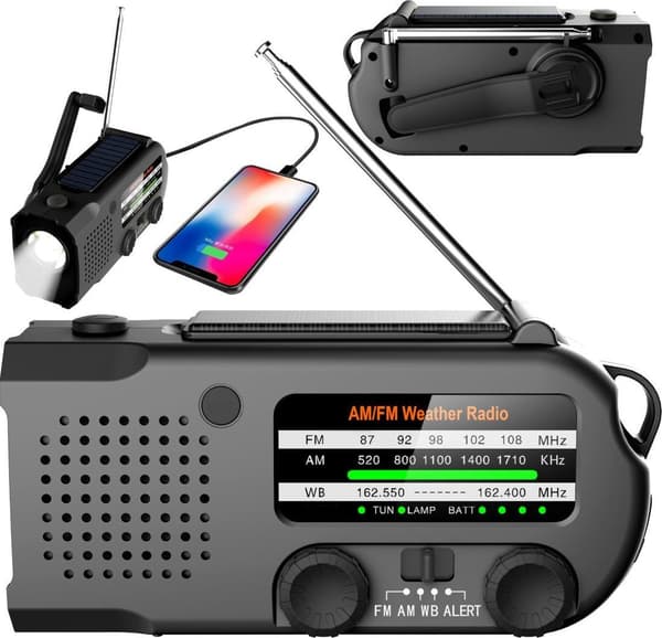 Hovedenhed Mozos MOZOS ER-01 FM/AM solradio +dynamo