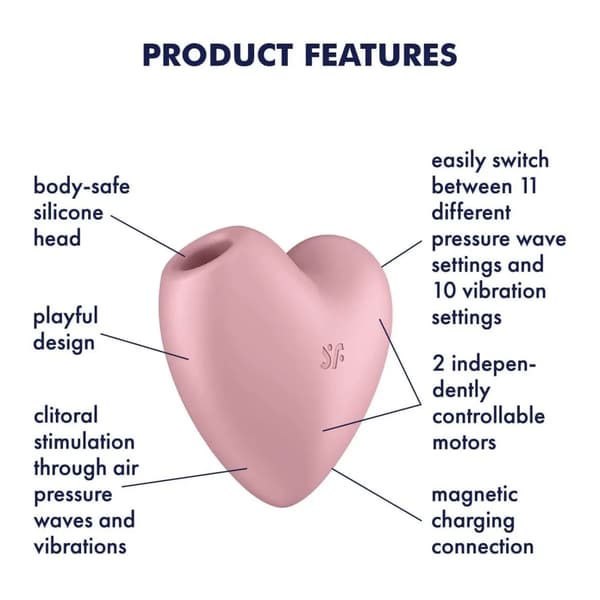 Satisfyer Cutie Heart Luftpulsvibrator Rosa Vattentät