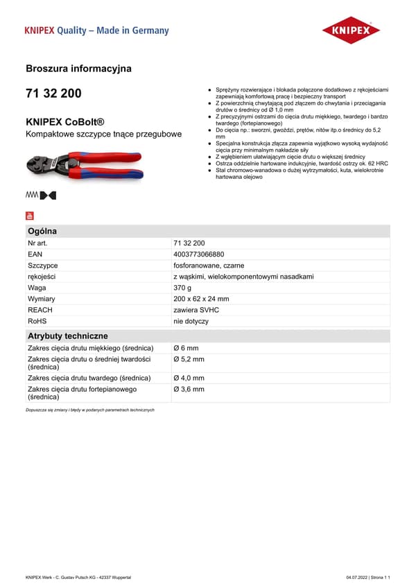 KNIPEX CoBolt 7132200
