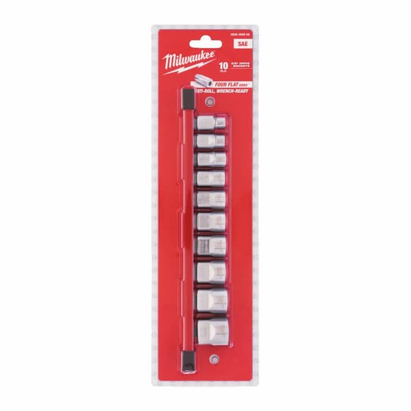 MILWAUKEE TOPNØGLESÆT 10 dele 3/8\" IMPERIAL