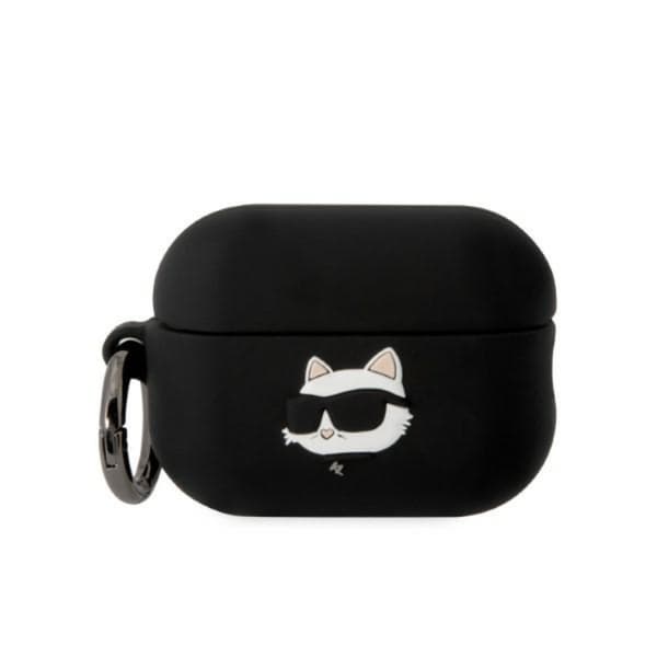 Originalt KARL LAGERFELD KLAP2RUNCHK etui til Apple Airpods Pro 2 (3D Sil NFT Choupette / sort)