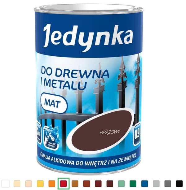 ALKYDIMAALI PUULLE JA METALLILLE PUNAINEN 0,9L