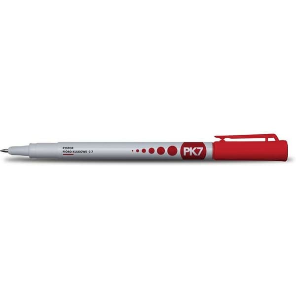 KUGLEPEN RYSTOR PK7 0,7 mm RØD