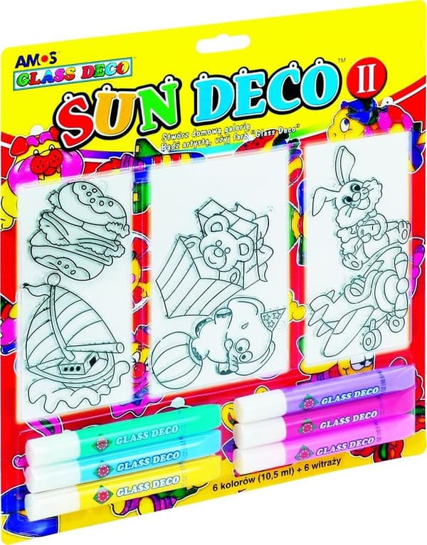 Maalit Witr.Sun Deco II 6 väriä + 6 AMOS lasimaalaus