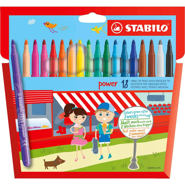 Power penne 18 farver STABILO etui