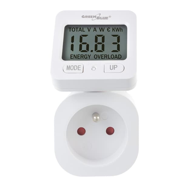 GreenBlue energimätare, wattmätare, 16A, max. 3680W, underminne, GB615 E