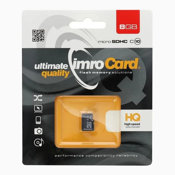 IMRO microSD 8GB KLASS 10 UHS I 100MB/s minneskort