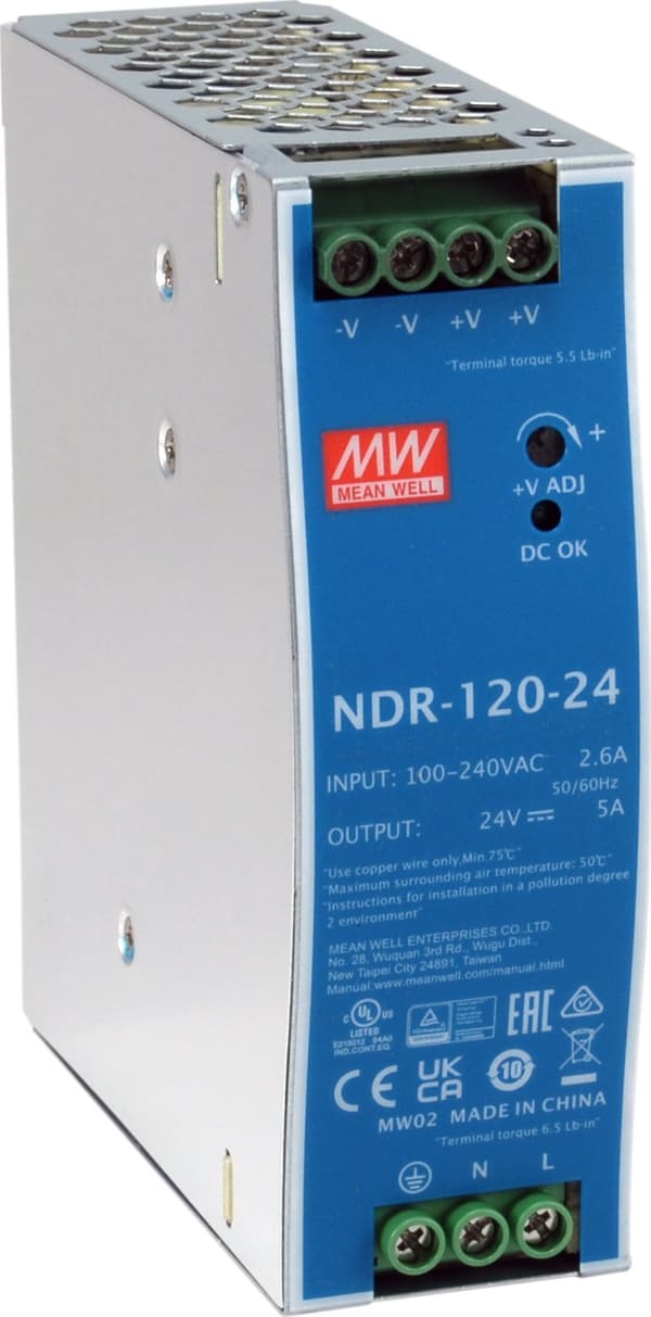 LevelOne POW-2442 enhed til strømforsyning 120 W Blå, Sølv