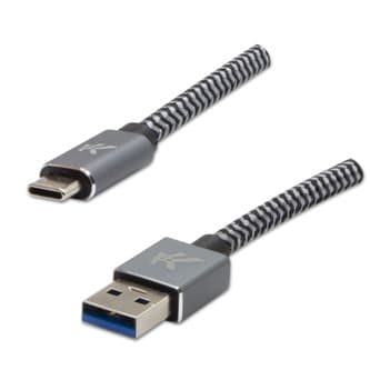 USB Logo USB-A-kabel - USB-C 2 m Grå