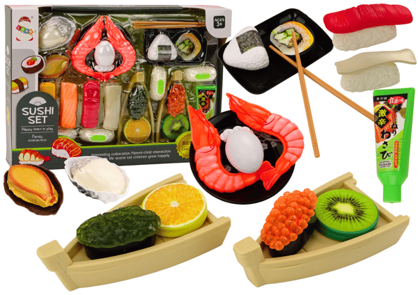 Sushi Legetøjssæt, Rejetilbehør til Børn, 24 dele.