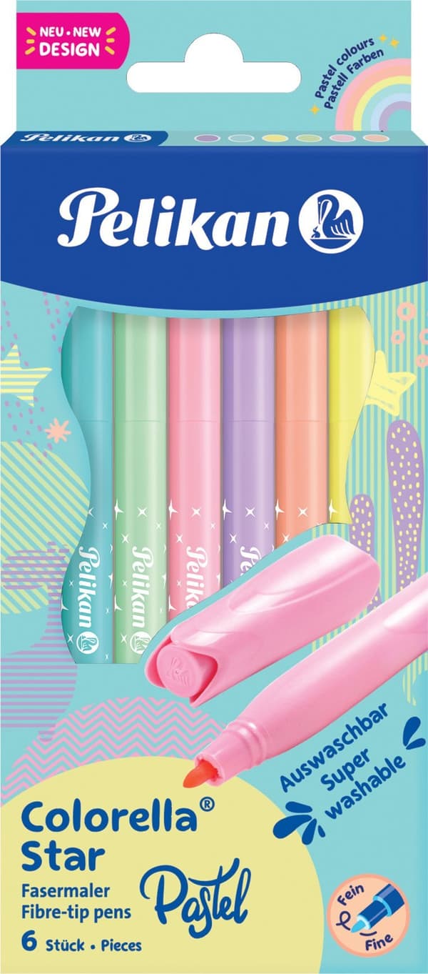 Colorella Pastell tuschpenne 6 farver