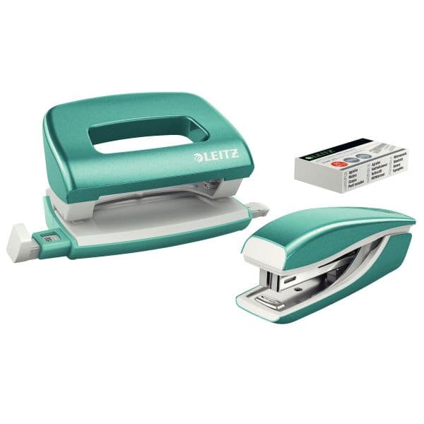Nidontalaite Leitz Stapler and punch mini WOW jäänsininen 55612051