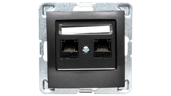 Ospel Datoruttag Dubbel Intryck Kat.5e antracit (GPK-2Y/K/M/50)