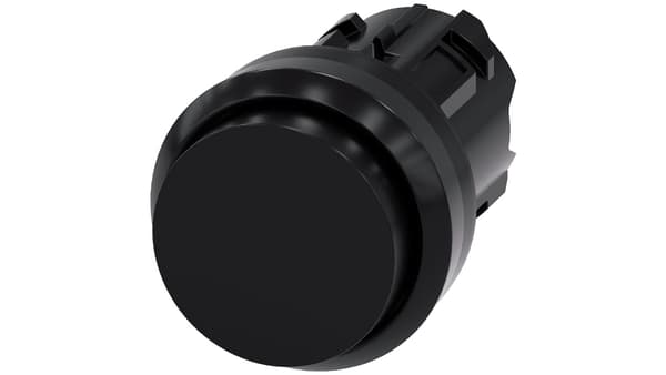 Knap høj 22mm rund plast sort selvretur 3SU1000-0BB10-0AA0