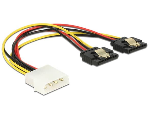 Delock Molex - SATA x2, 0.2m, Flerfärgad (85237)
