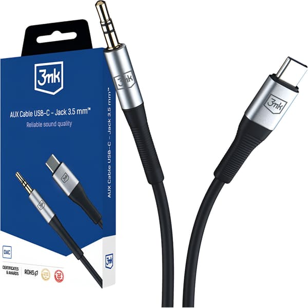 3MK AUX USB-C -KAAPELI - JACK 3.5 MM 1M